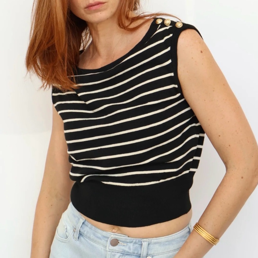 Steve Madden Sarita Sleeveless Stripe Sweater